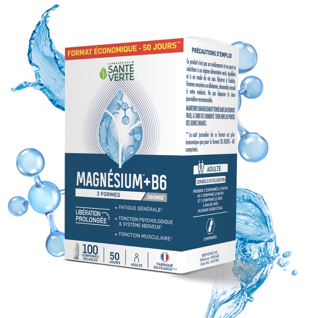 MAGNÉSIUM + B6 - Format économique 100 comprimés